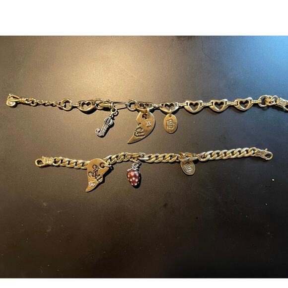 Rare Vintage y2k Juicy Couture mother daughter bff bracelet with half hearts - Picture 1 of 9